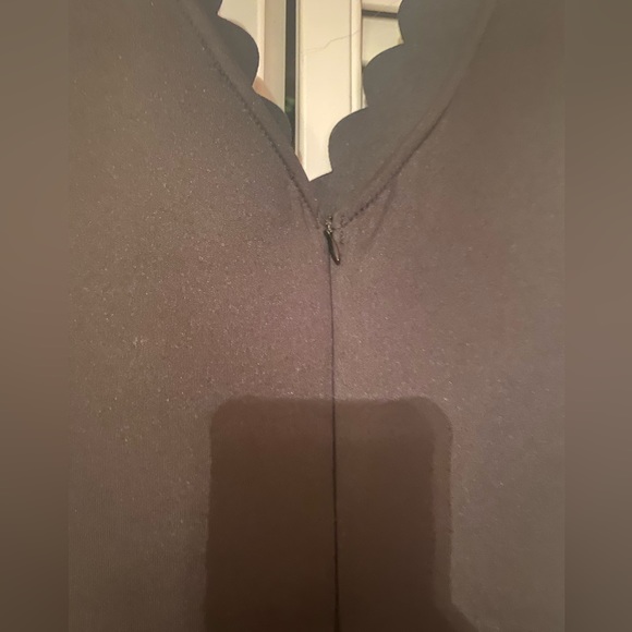 Black, scalloped edges, cutout, body-con dress, size medium. - Picture 3 of 4